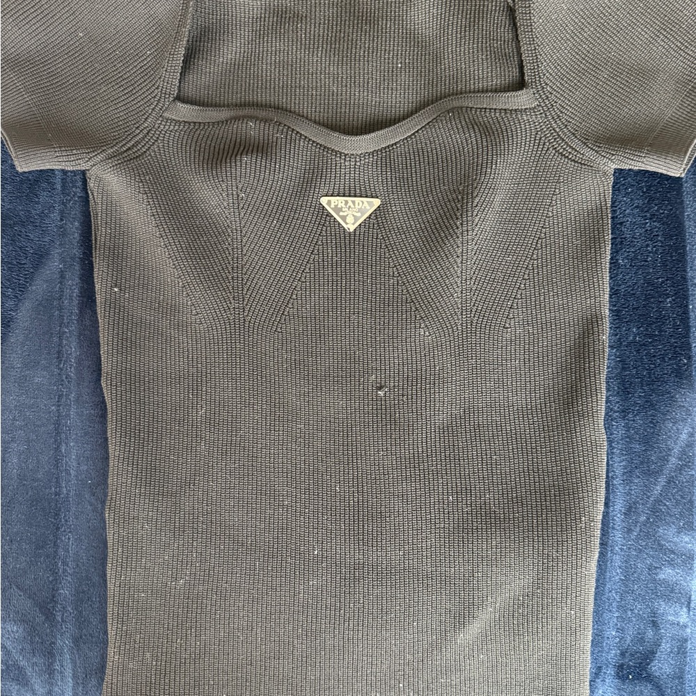 SOLD Prada Black Ribbed Knit Top
